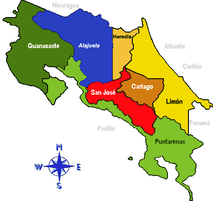 Maps of the Provinces and Cantons of Costa Rica - CostaRicaLaw.com